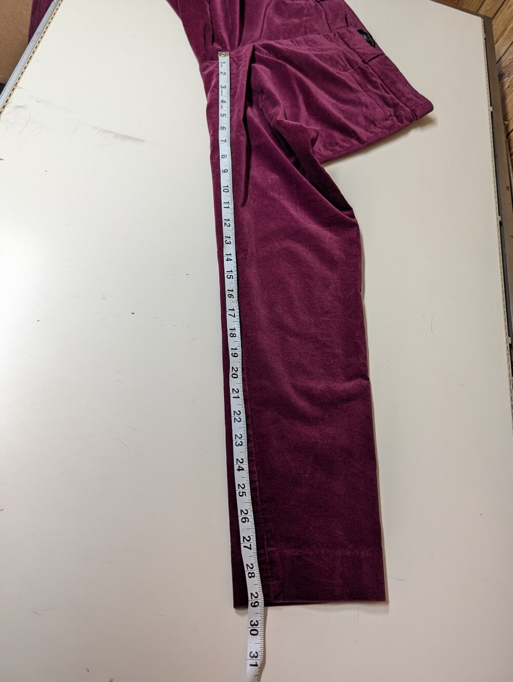 Banana Republic Sloan Velvet Pants Burgundy Wine Slim Straight Leg - Picture 14 of 15